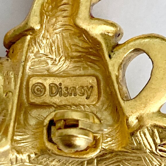 Vintage Disney Piglet Pin Brooch Winnie the Pooh Flower Pot Gold Tone Signed - Picture 5 of 9